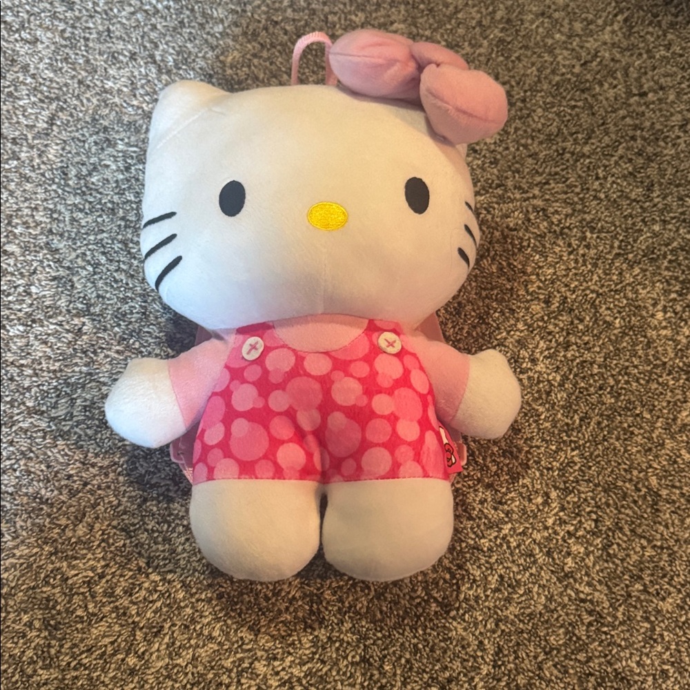 Cute Plush Cat Backpack with Pink Outfit